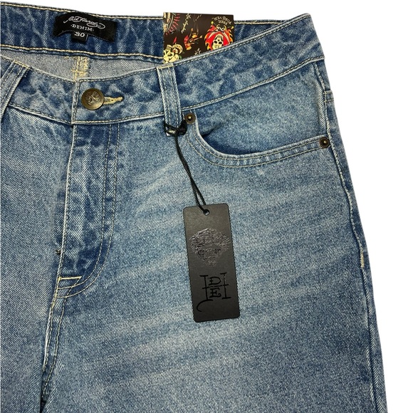 NEW Ed Hardy Tattoo Koi Baggy Jeans Y2K Paint Splatter Multicolor Womens Size 30 - Picture 7 of 16